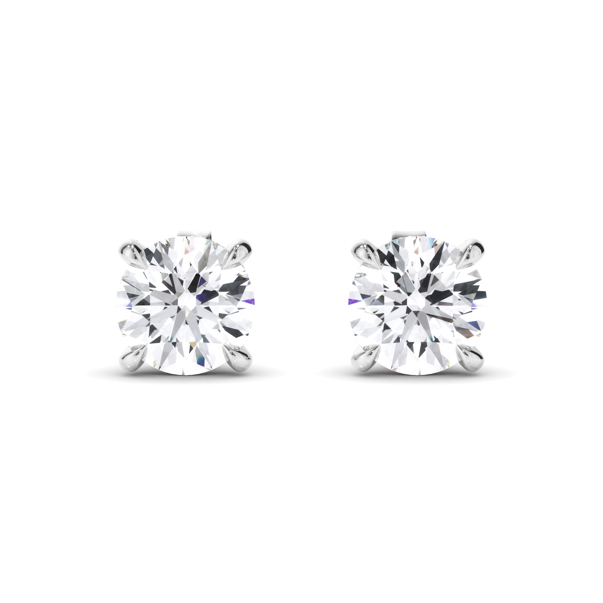 Round Brilliant Cut Diamond Stud Earrings