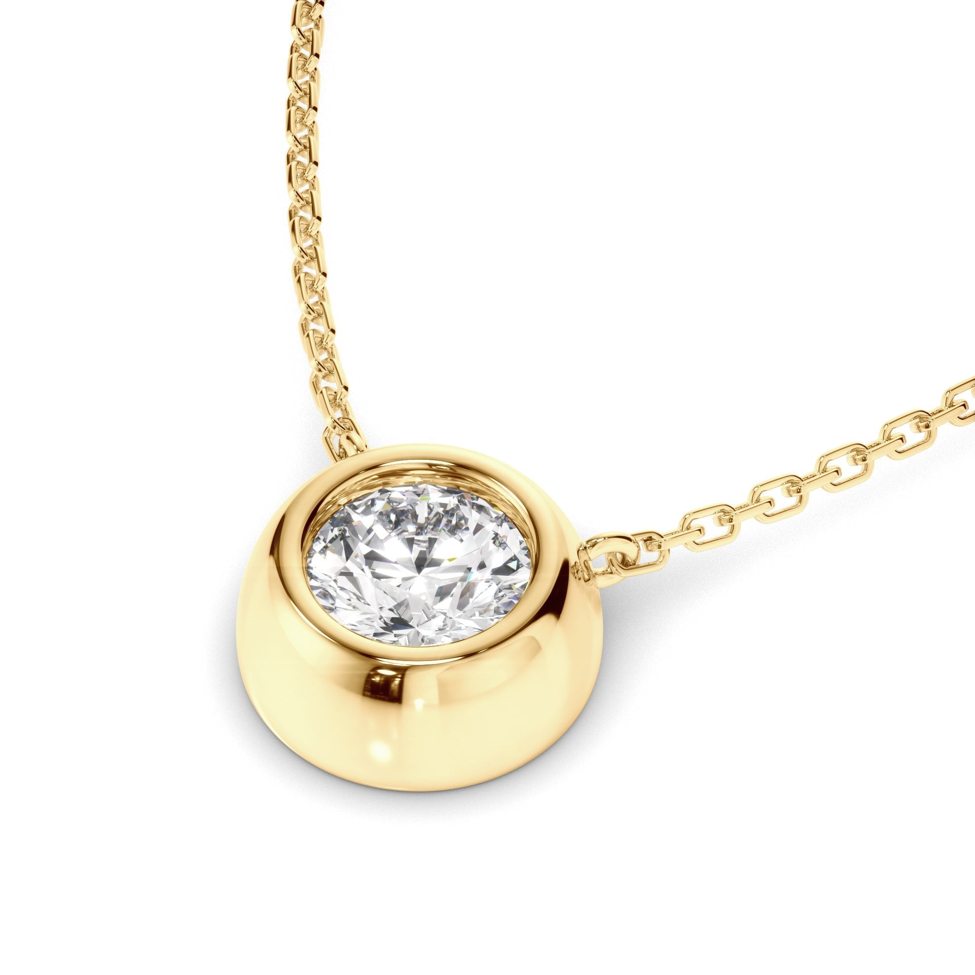 Round Brilliant Cut Diamond Bezel Set Necklet