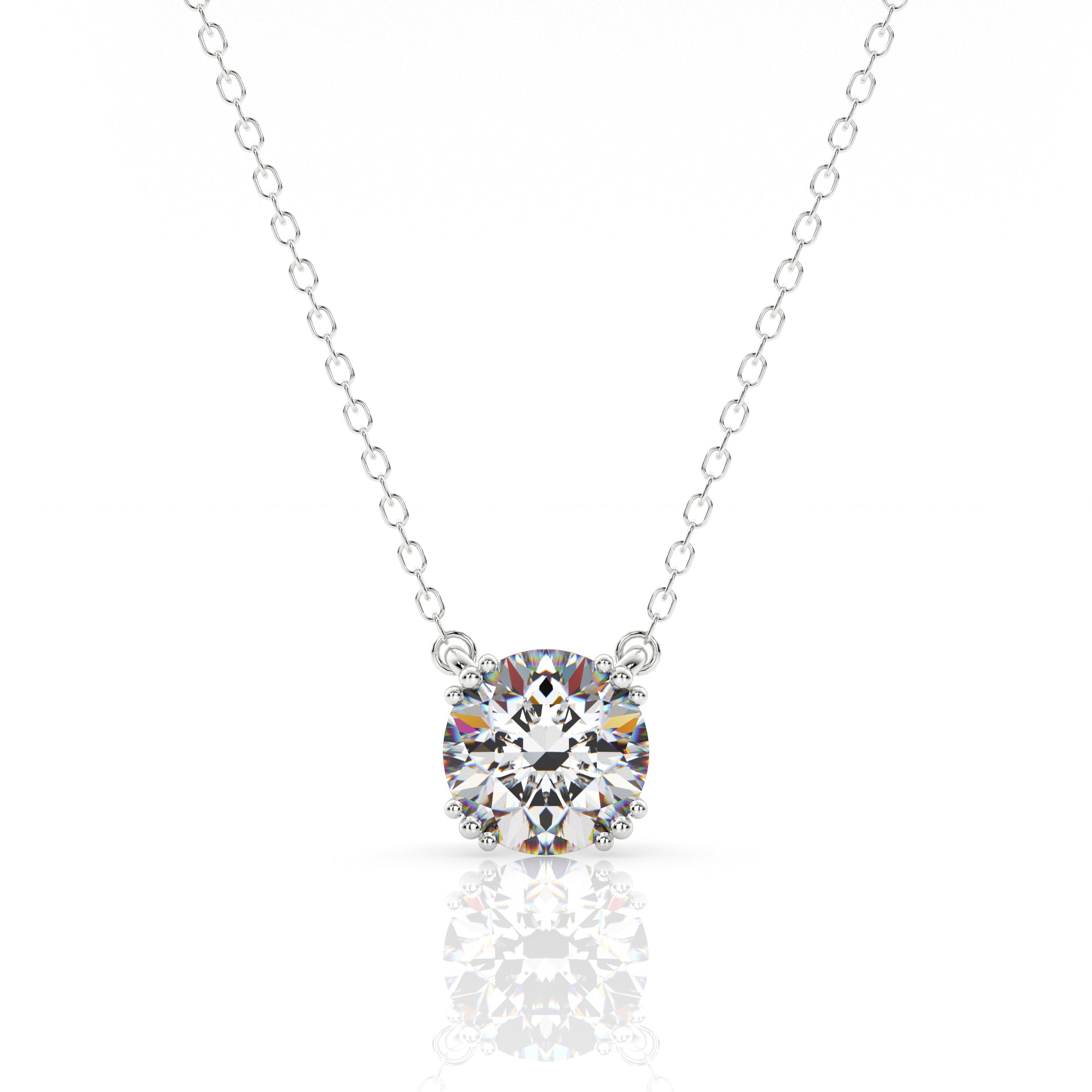 Georgini Elegant Essentials 6.5mm Round Hidden Halo Pendant Silver