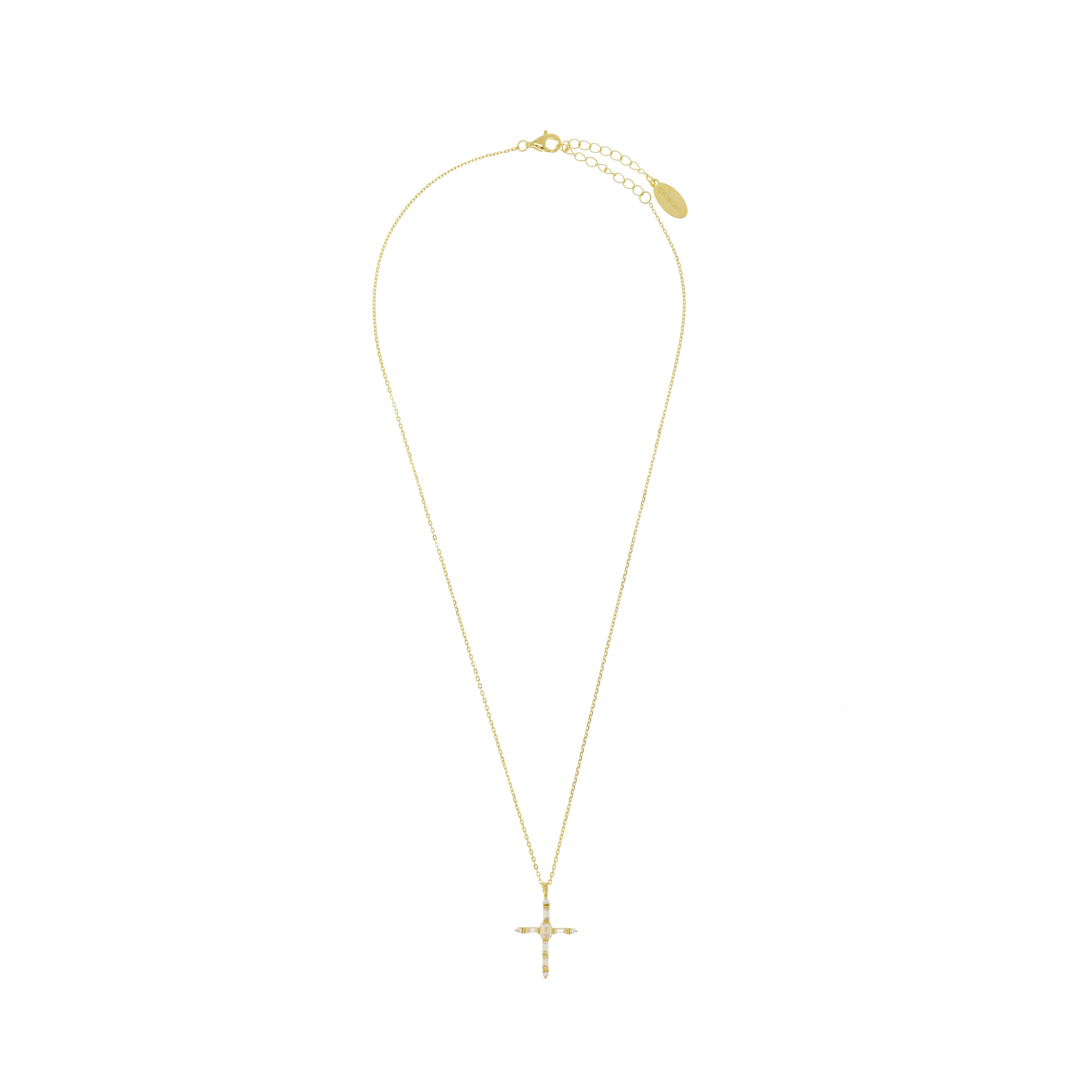 Georgini Gifts Baguette Cross Gold