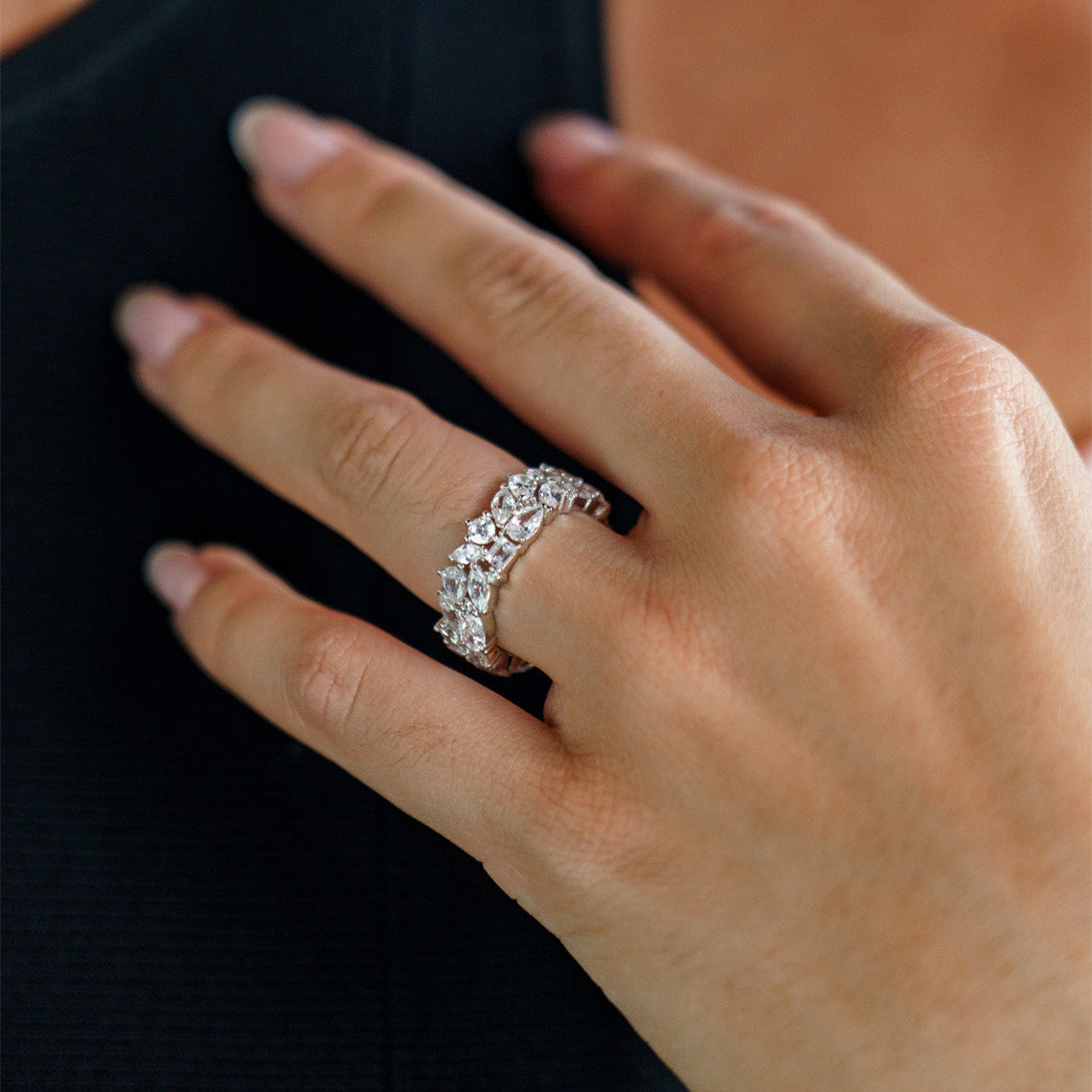 Georgini Midnight Velvet Limited Edition Starlight Ring Silver