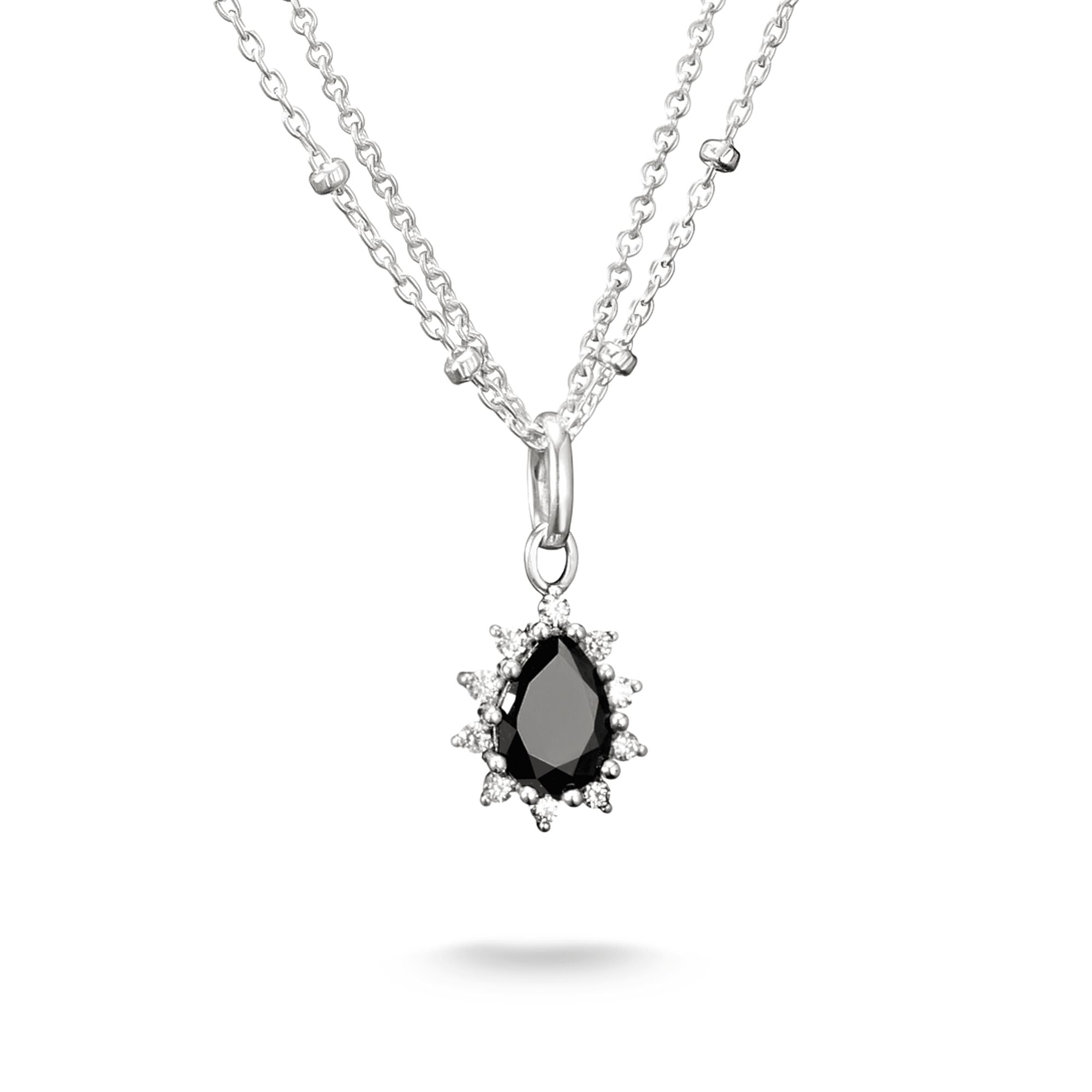 THOMAS SABO Black Stone Drop Necklace