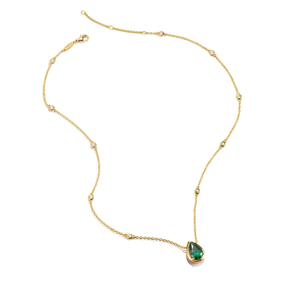 THOMAS SABO Necklace with Green Teardrop Stone