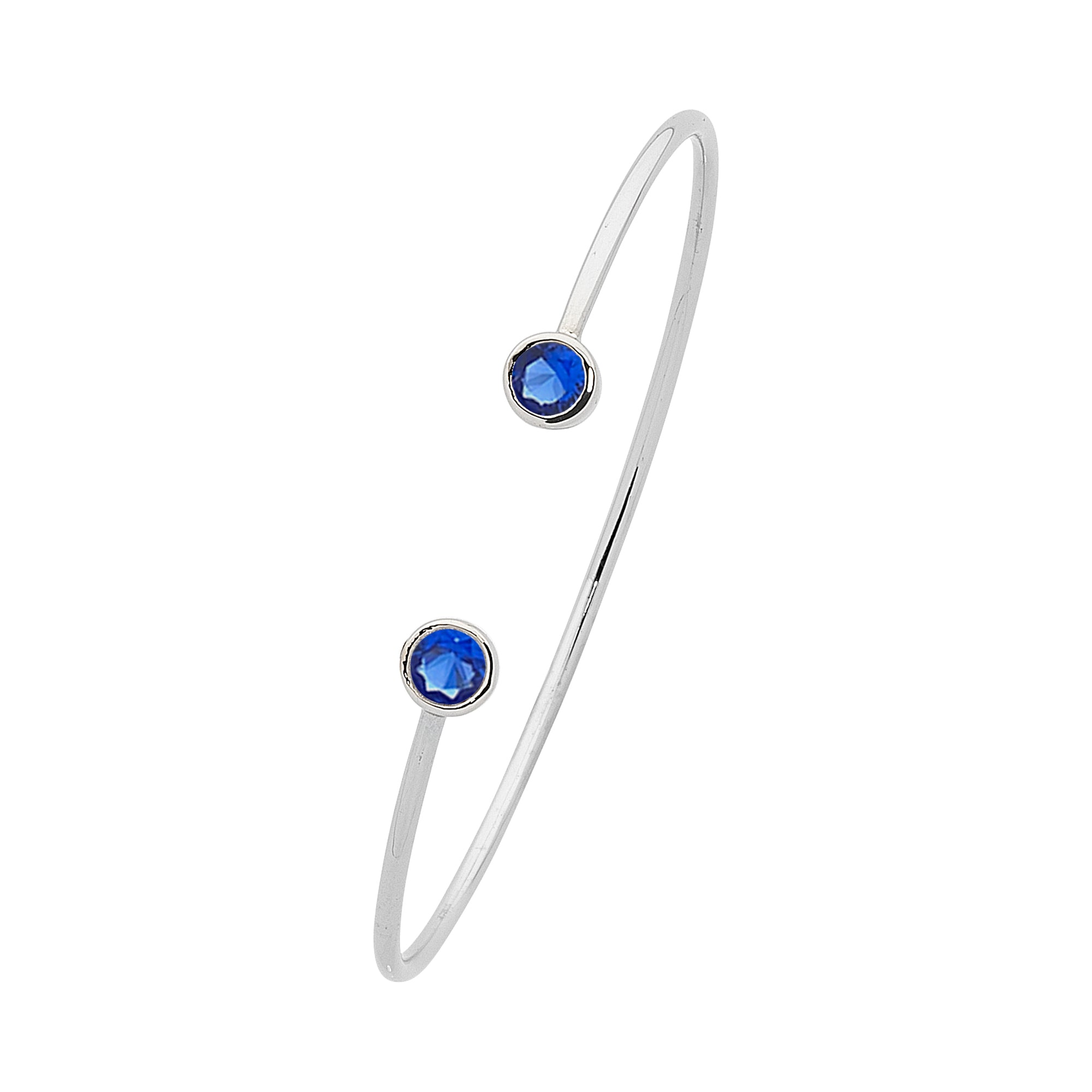 Sterling Silver Created Blue Nano Bangle