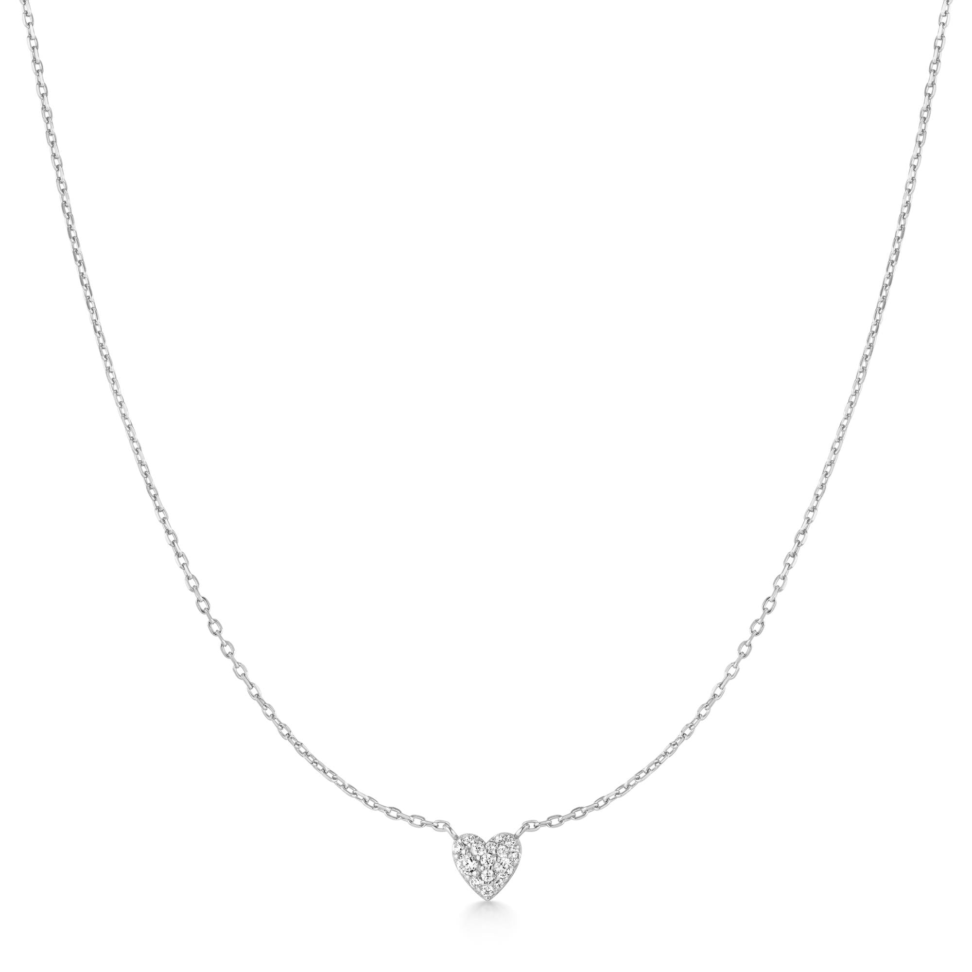 Ania Haie Silver Pave Heart Necklace