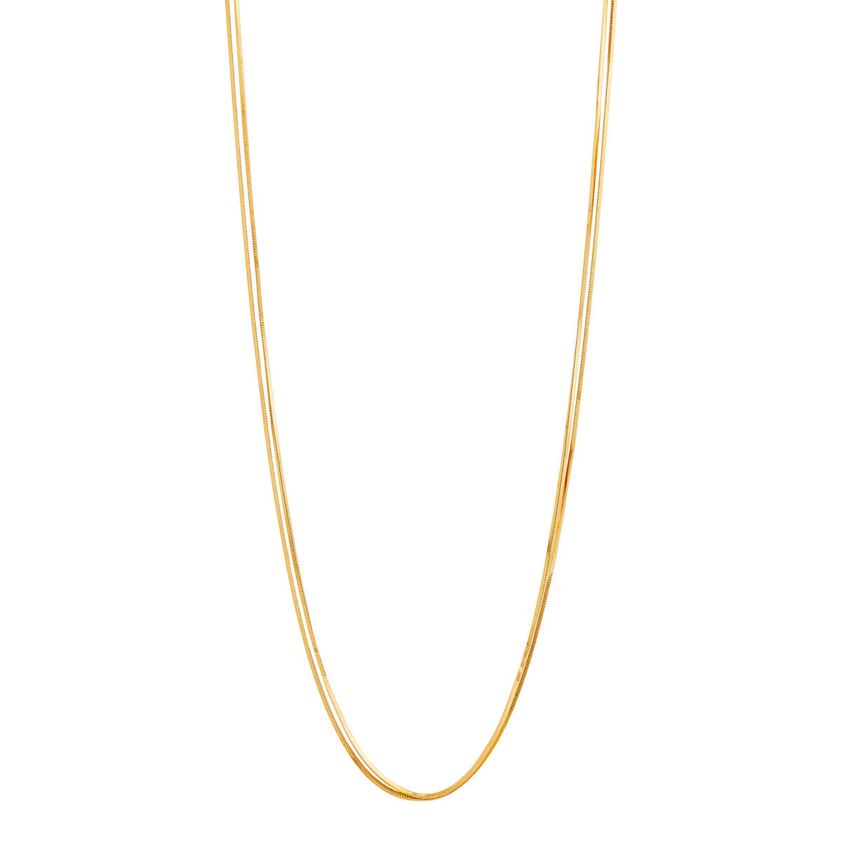 NAJO Mirage Yellow Gold Double Chain Necklace (45cm+ext)
