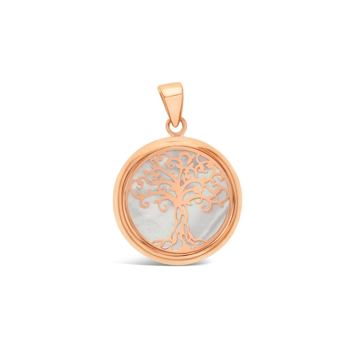 9ct Rose Gold Mother of Pearl Tree of Life Pendant