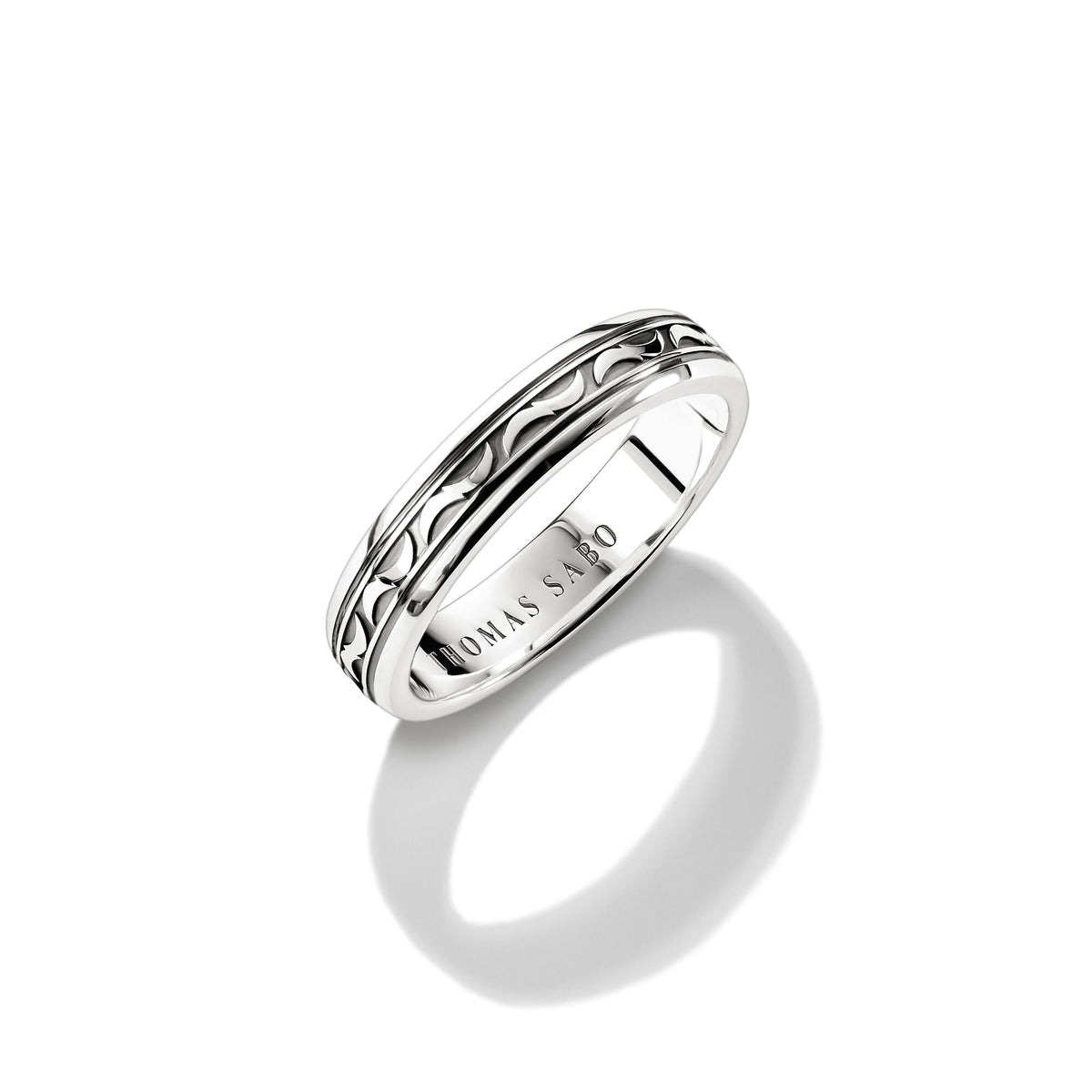 THOMAS SABO Band Ring with Engraved Pattern