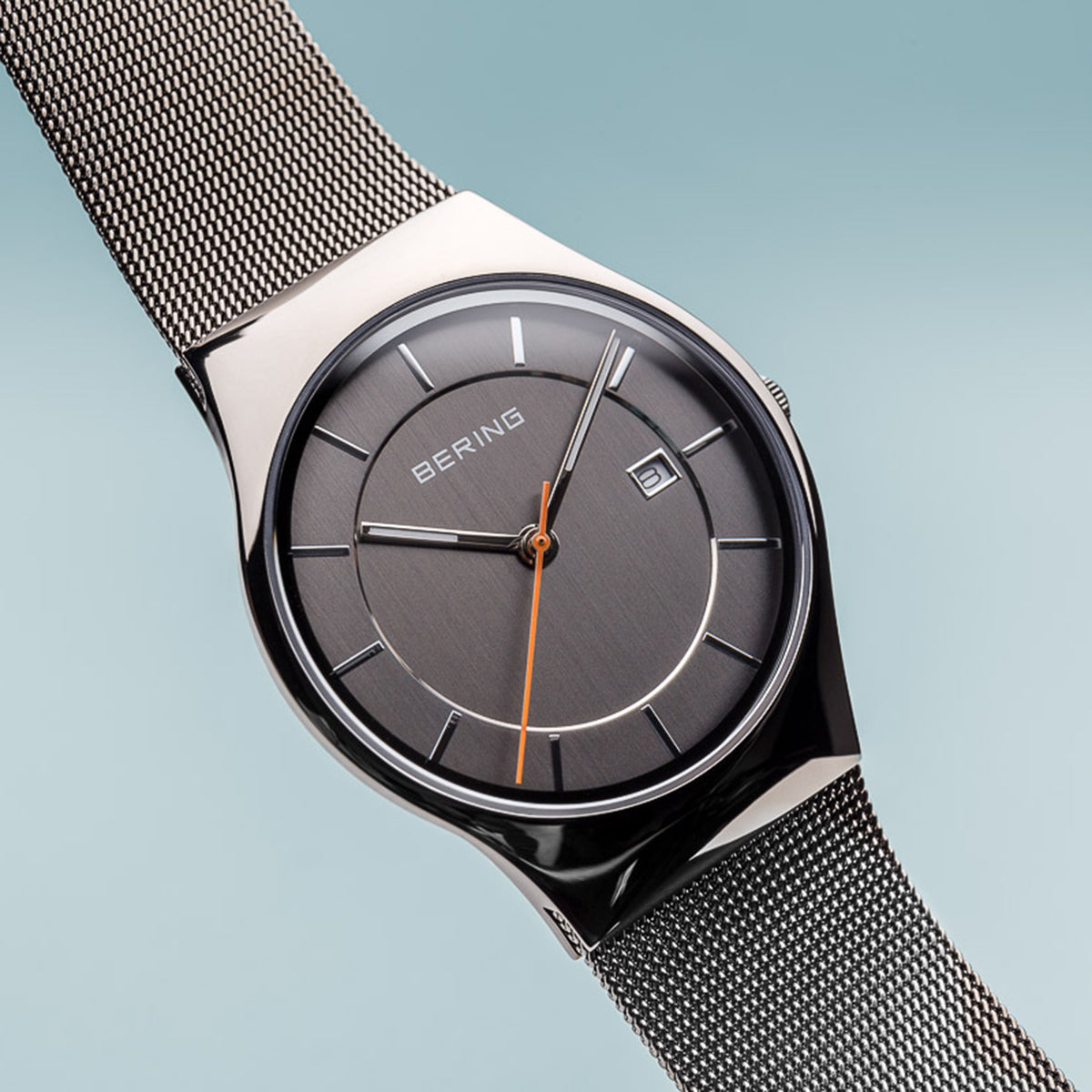 Bering Classic Polished Silver Mesh Watch