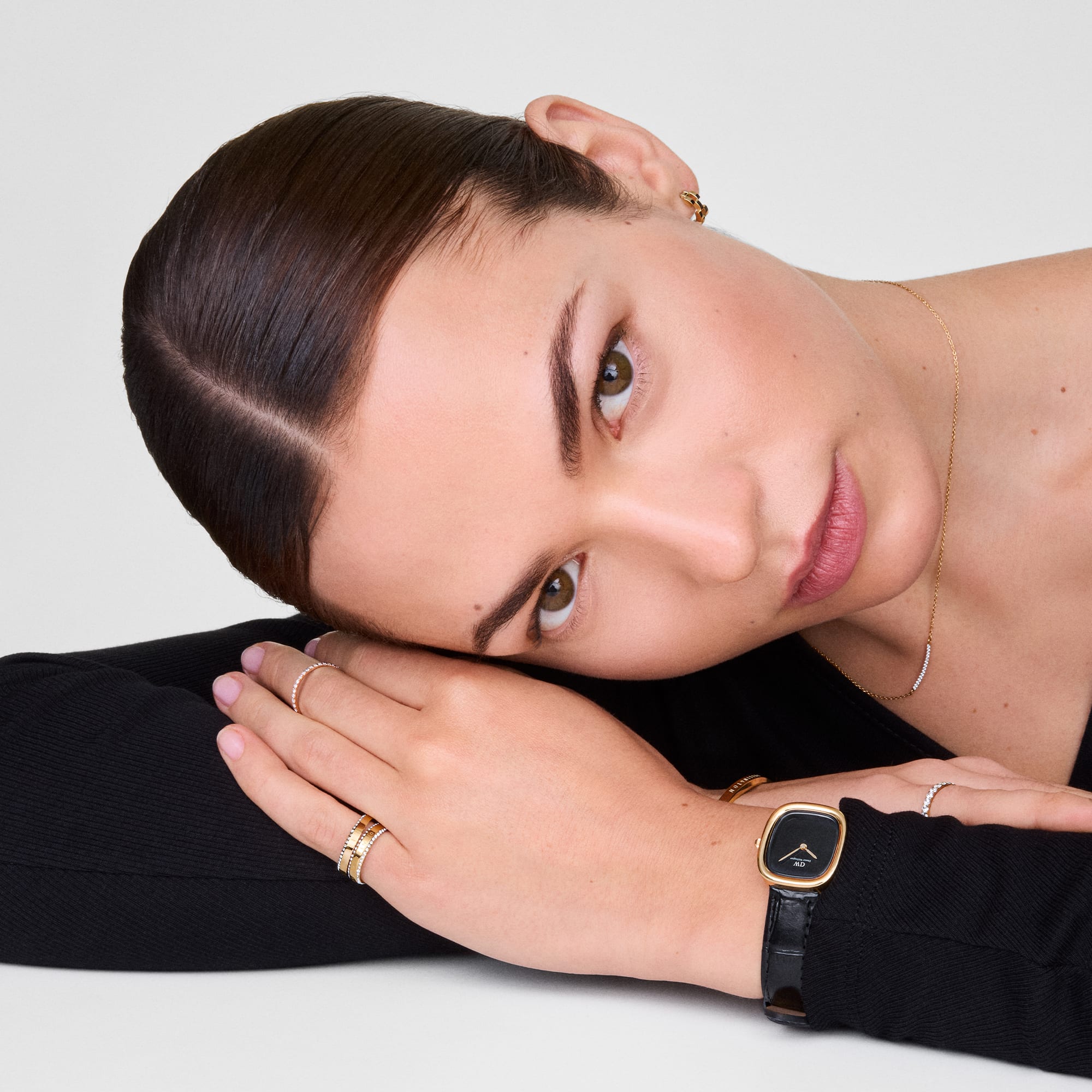 Daniel Wellington Margot Reading Onyx Ceramic Gold