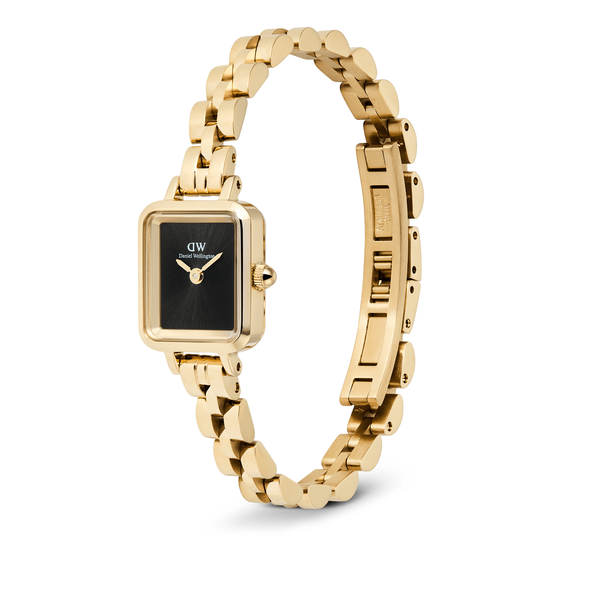 Daniel Wellington Quadro Mini Arch 3-link Onyx Sunray Gold