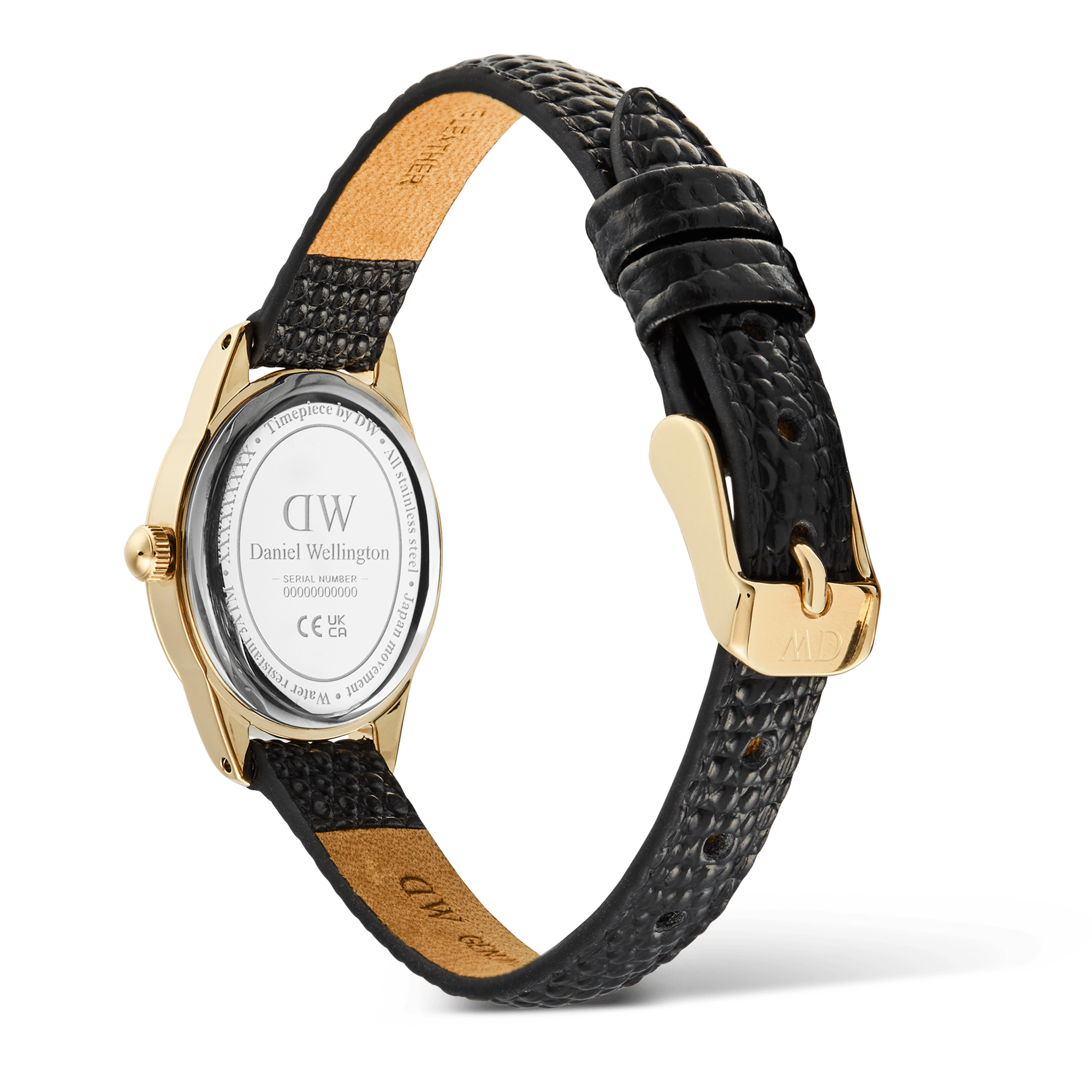 Daniel Wellington Ophelia Mini Black Lizard Unitone Guilloché Gold