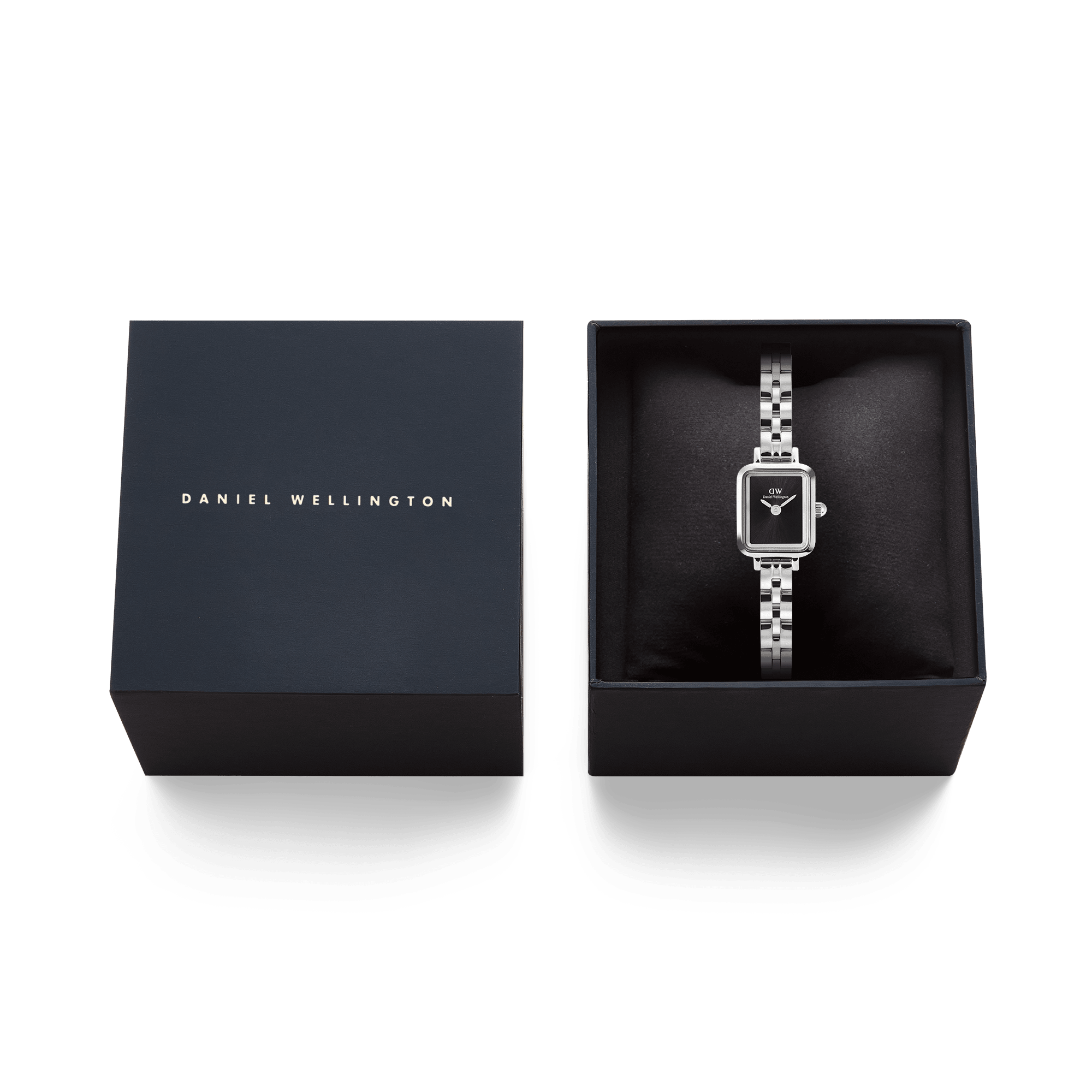 Daniel Wellington Quadro Mini Arch 3-link Onyx Sunray Silver