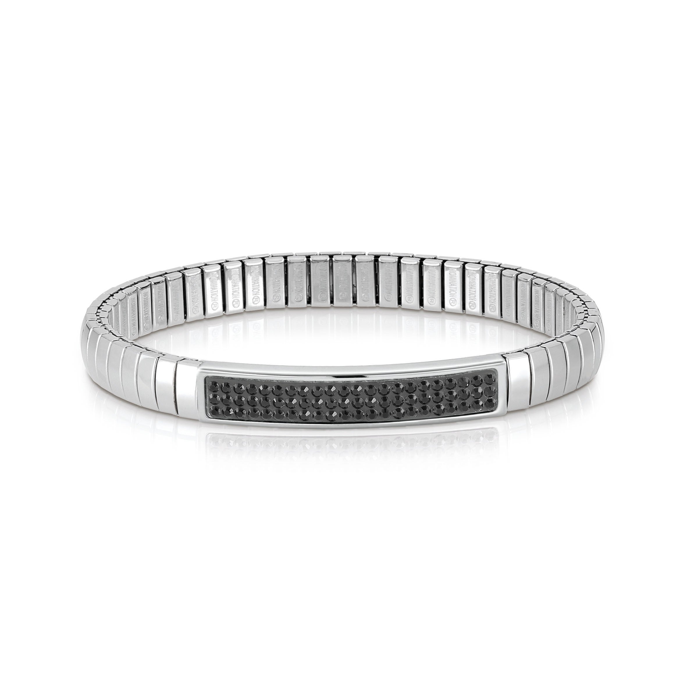 Nomination Extension Bracelet Glitter 043210/011 Stainless Steel & Black Crystals