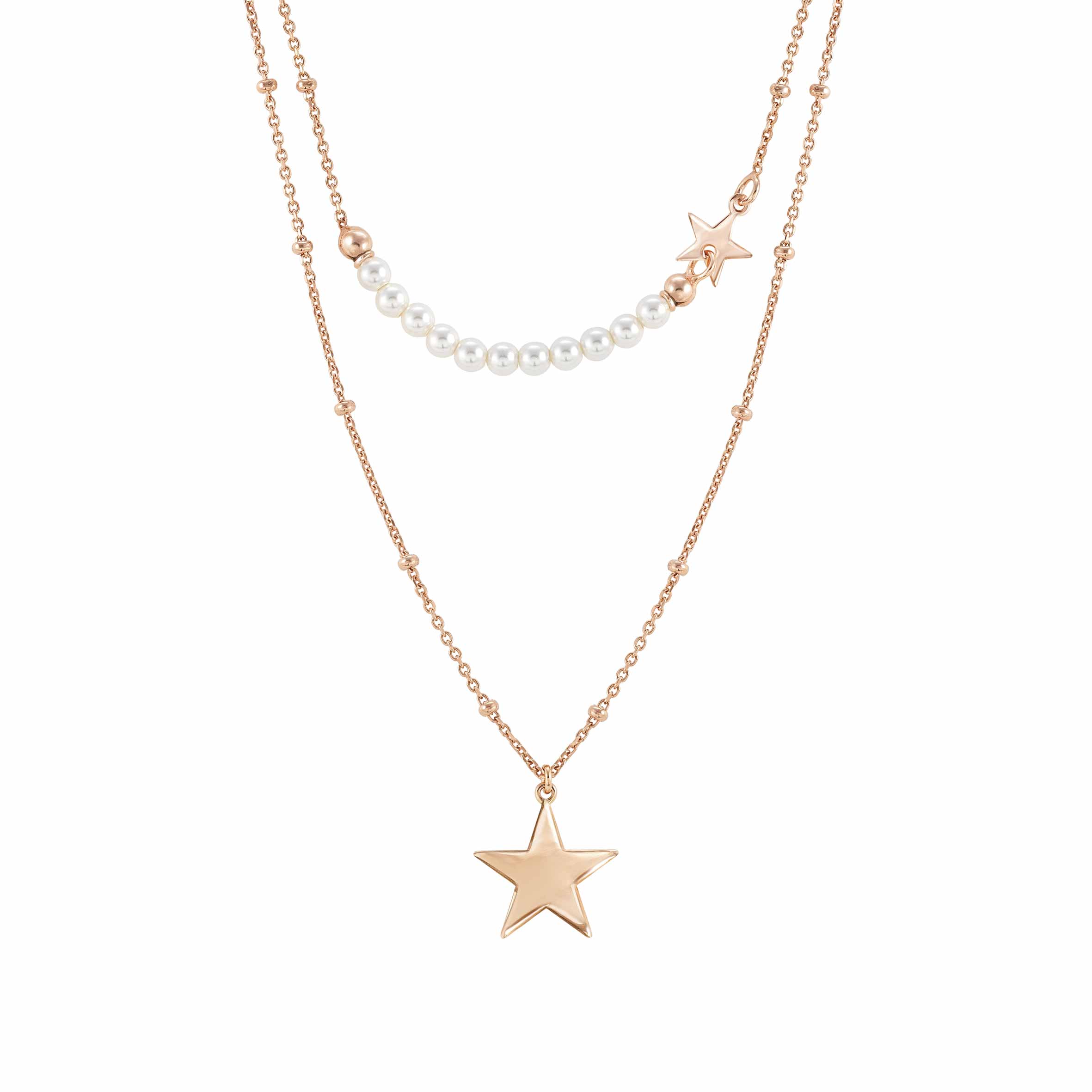 Nomination Melodie White Crystal Pearl Necklace 147711/033 With Rose Gold Star