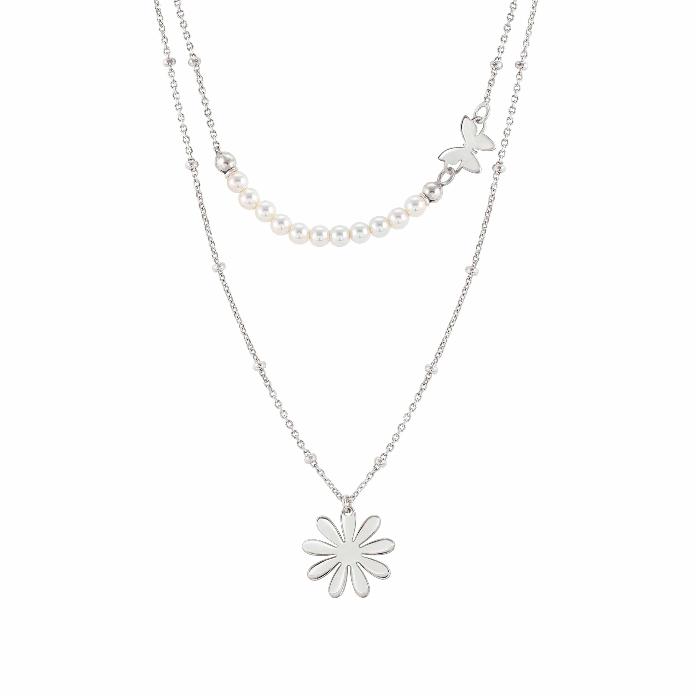 Nomination Melodie White Crystal Pearl Necklace 147711/060 Flower