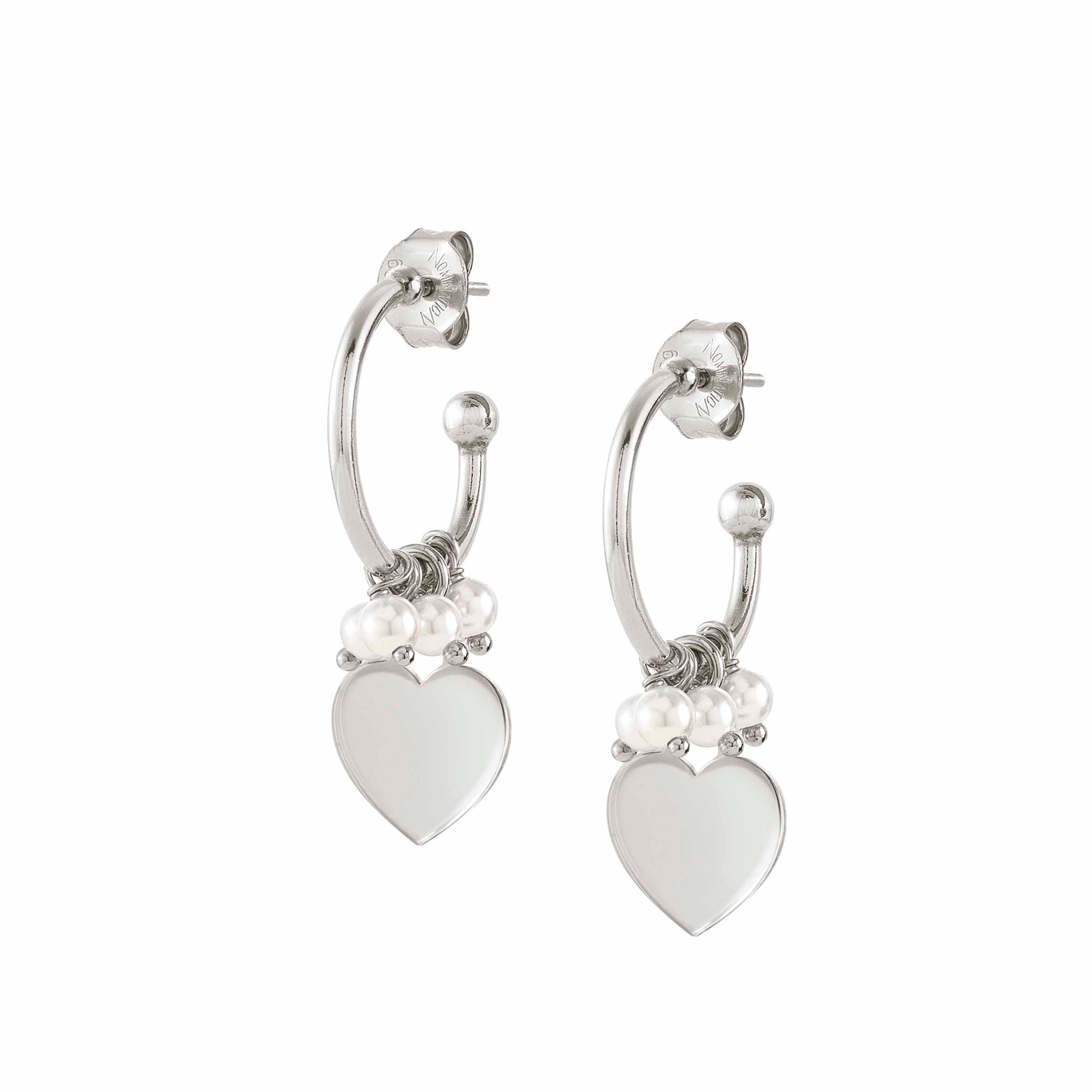 Nomination Melodie White Crystal Pearl Earrings 147713/001 Heart