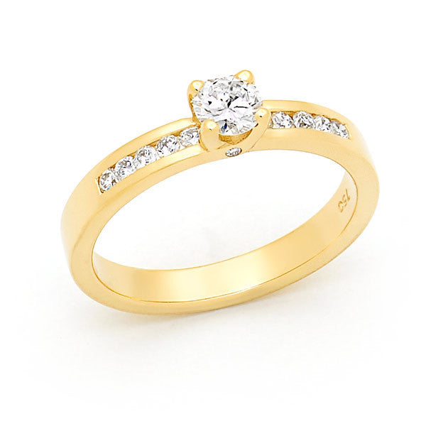 18ct Yellow Gold Round Brilliant Cut 0.48ct Diamond Engagement Ring