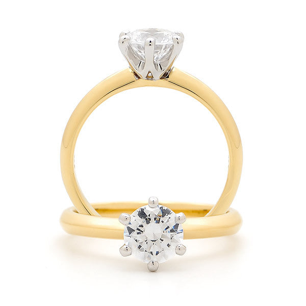 18ct White Gold Round Brilliant Cut 0.75ct Diamond Solitaire Engagement Ring