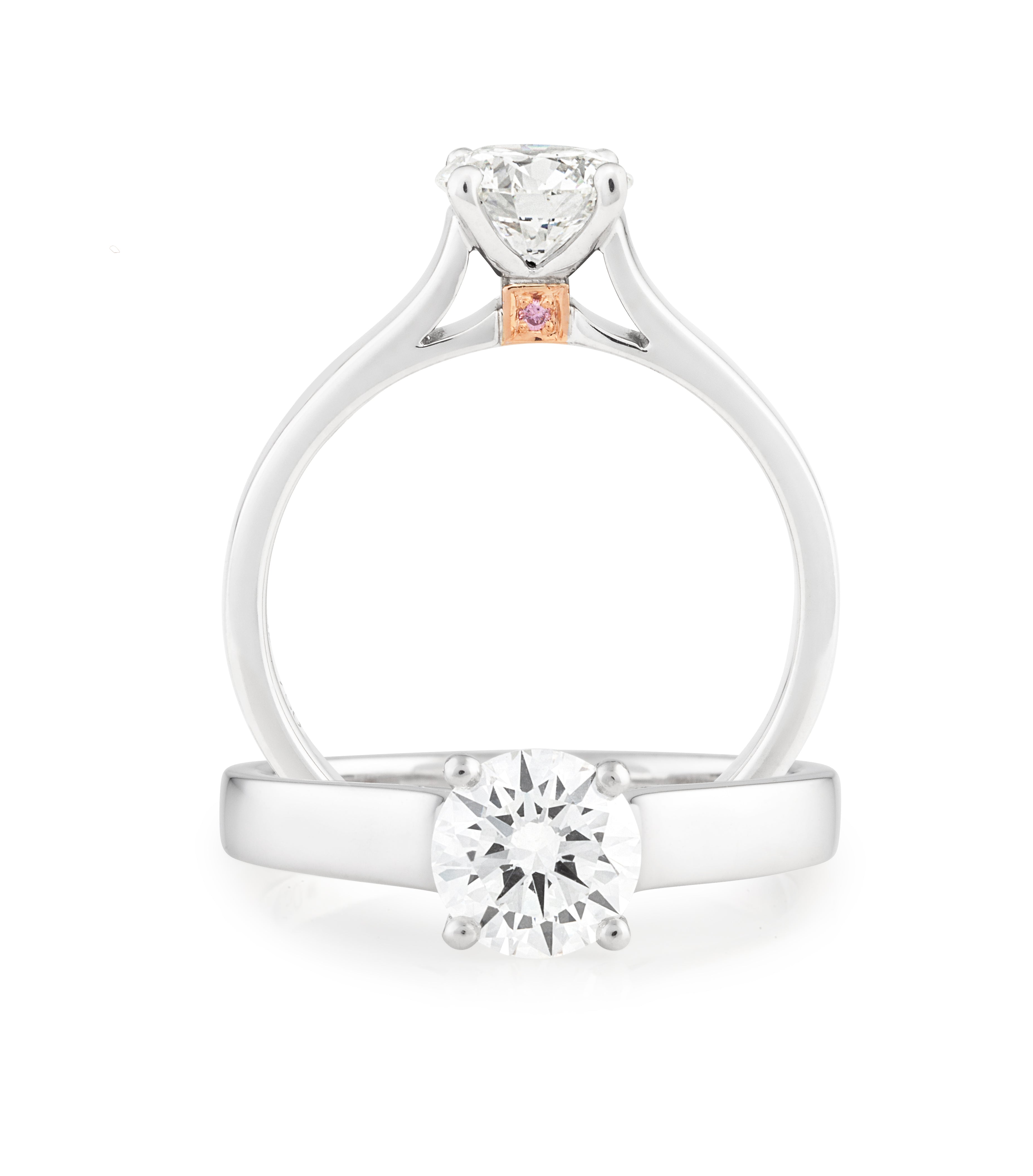 18ct White Gold Round Brilliant Cut Diamond Solitaire Engagement Ring