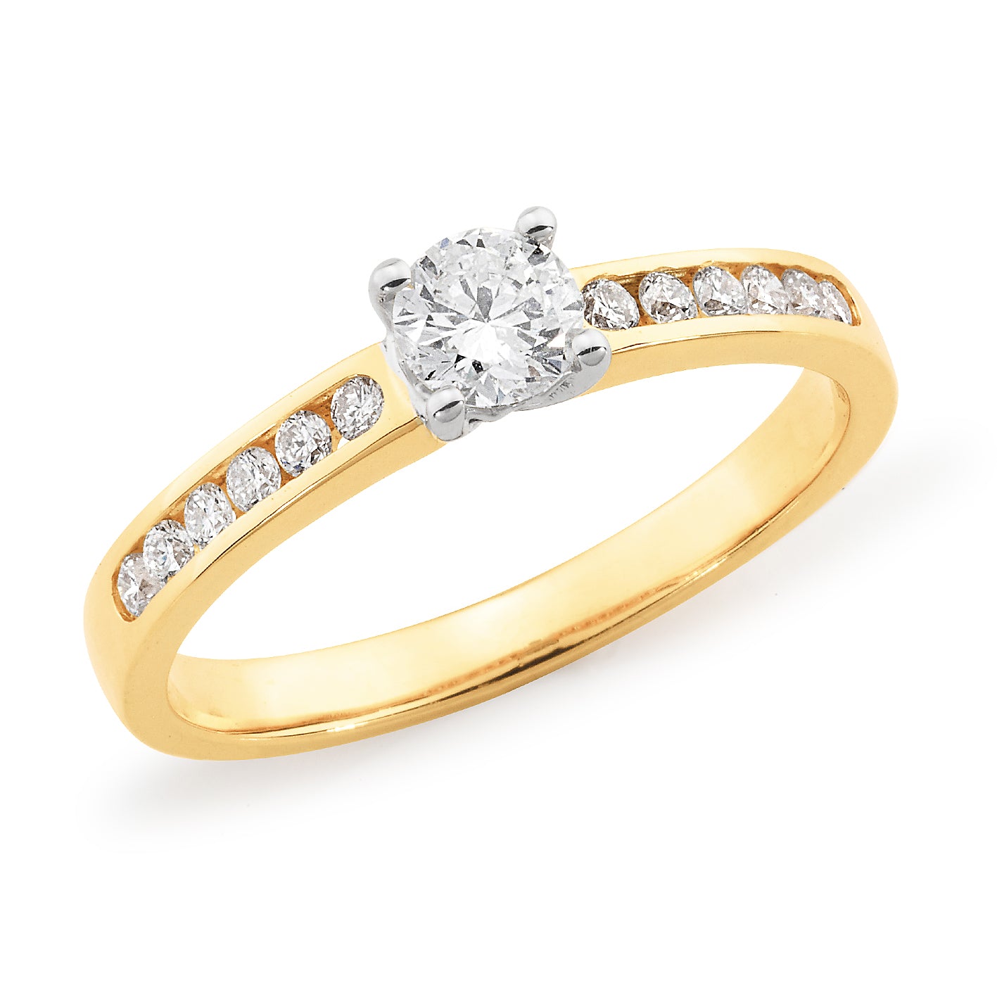 18ct Yellow Gold Round Brilliant Cut 0.48ct Diamond Engagement Ring