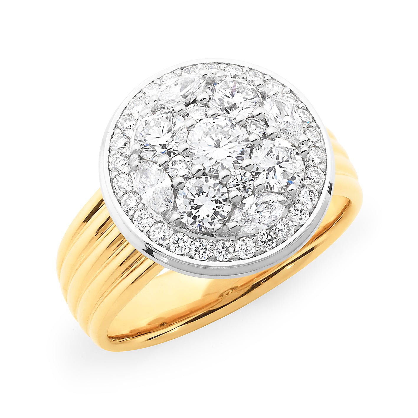 18ct Yellow Gold 1.66ct Diamond Dress Ring