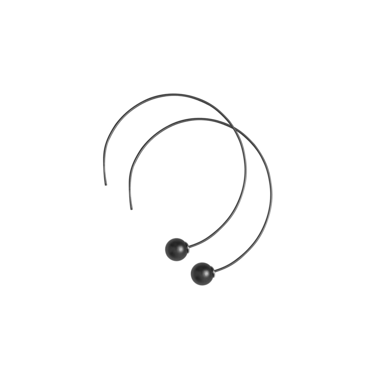 Dansk - Tabitha Open Ball Hematite Plated Hoops