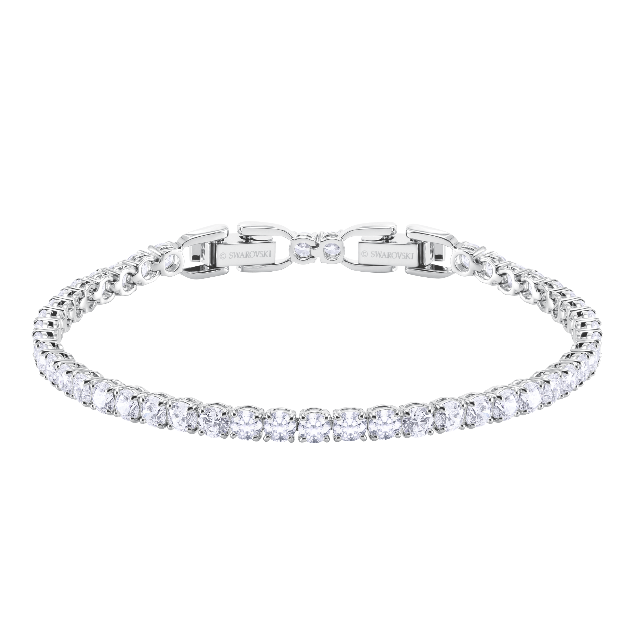 SWAROVSKI - Tennis Deluxe Bracelet White, Rhodium plated