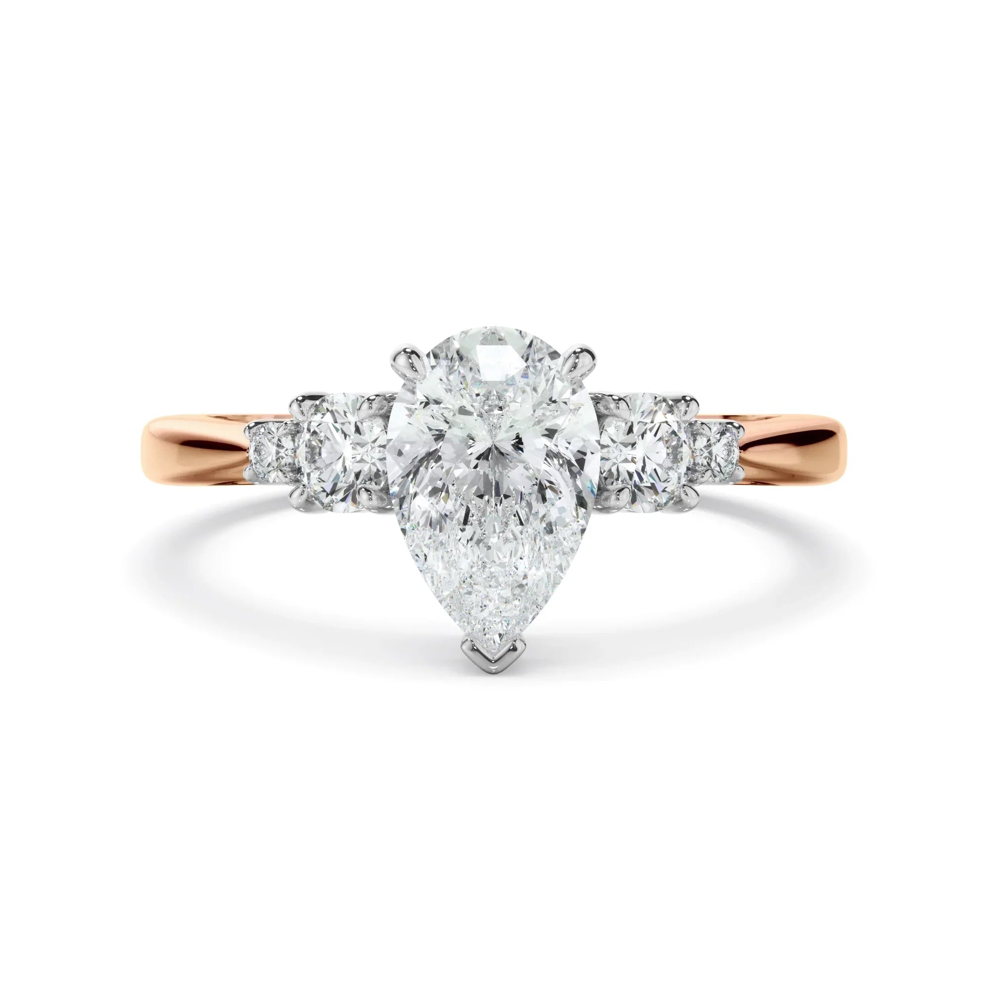Pear Cut Diamond Five Stone Engagement Ring