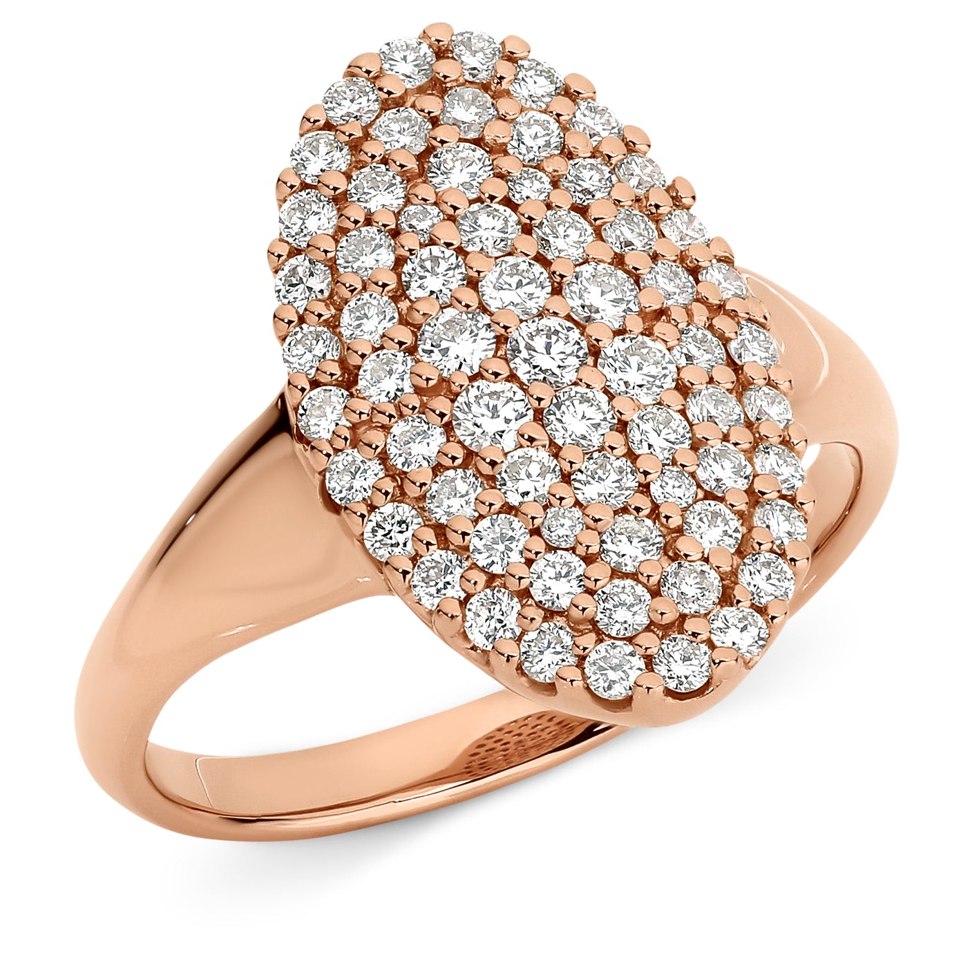 Katherine' Oval Cluster Diamond Ring in 9ct Rose Gold