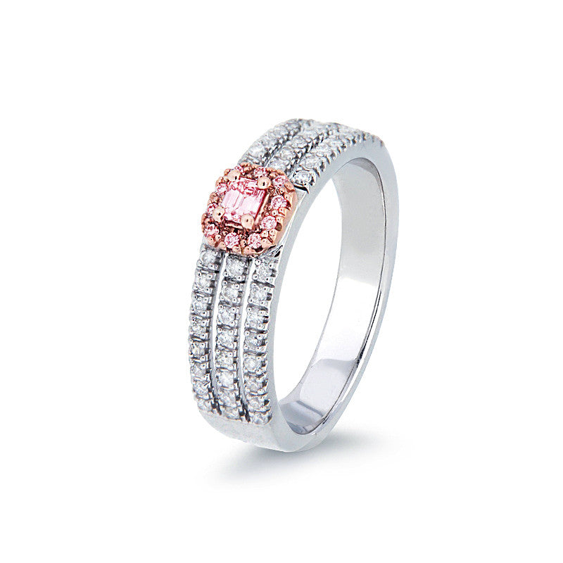 Blush Pink Emerald Cut Pink Argyle Diamond Ring
