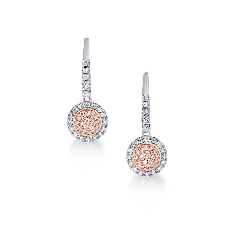 Blush Pink Pink Argyle Diamond Cluster Earrings