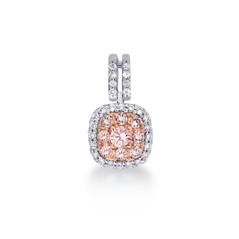 Blush Pink Pink Argyle Diamond Pendant with Halo