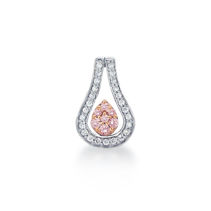 Blush Pink Pear Pink Argyle Diamond Cluster Pendant