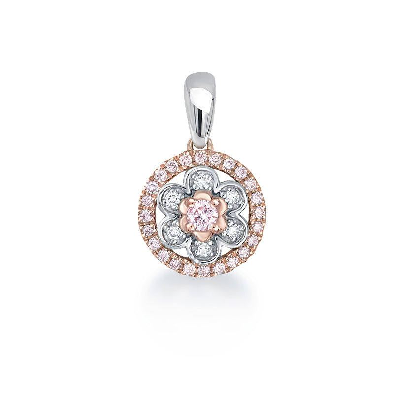 Blush Pink Flower Cluster Pink Argyle Diamond Pendant