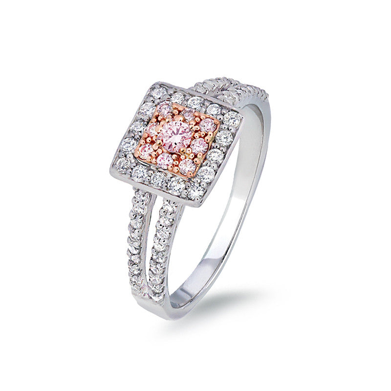 Blush Pink Cluster Pink Argyle Diamond Ring