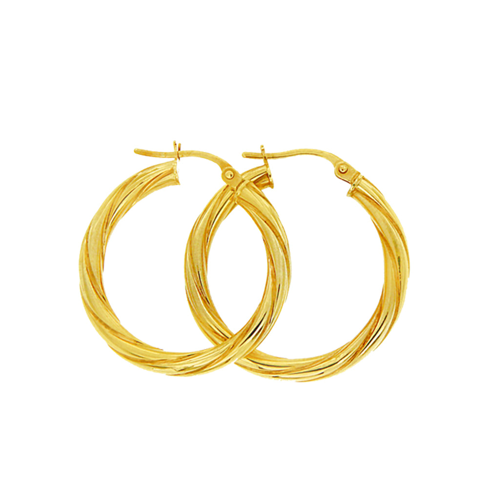 9ct Yellow Gold Twist Hoops
