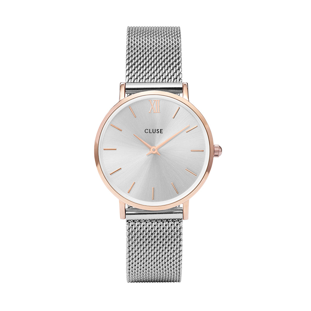 Cluse -  Minuit Mesh Rose Gold & Silver Watch
