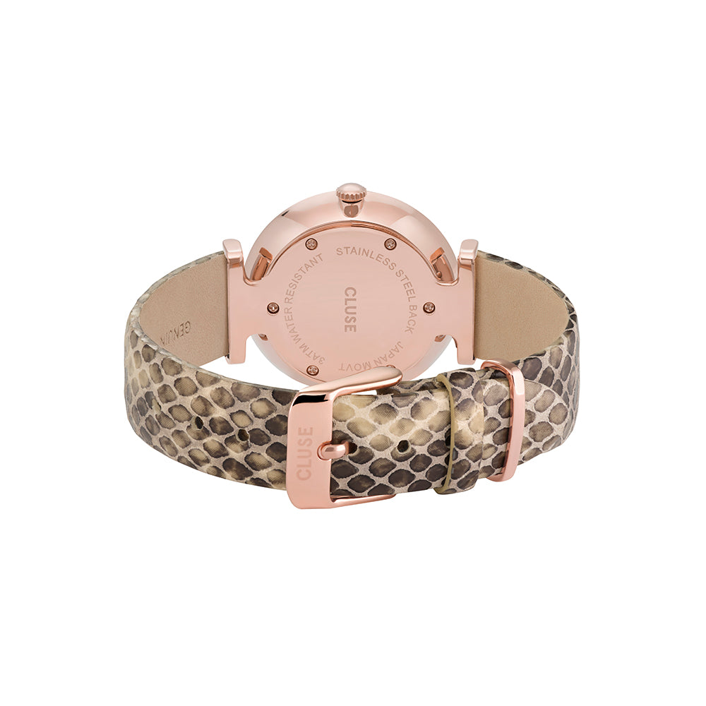 Cluse - Triomphe Rose Gold, White Pearl & Soft Almond Python Watch
