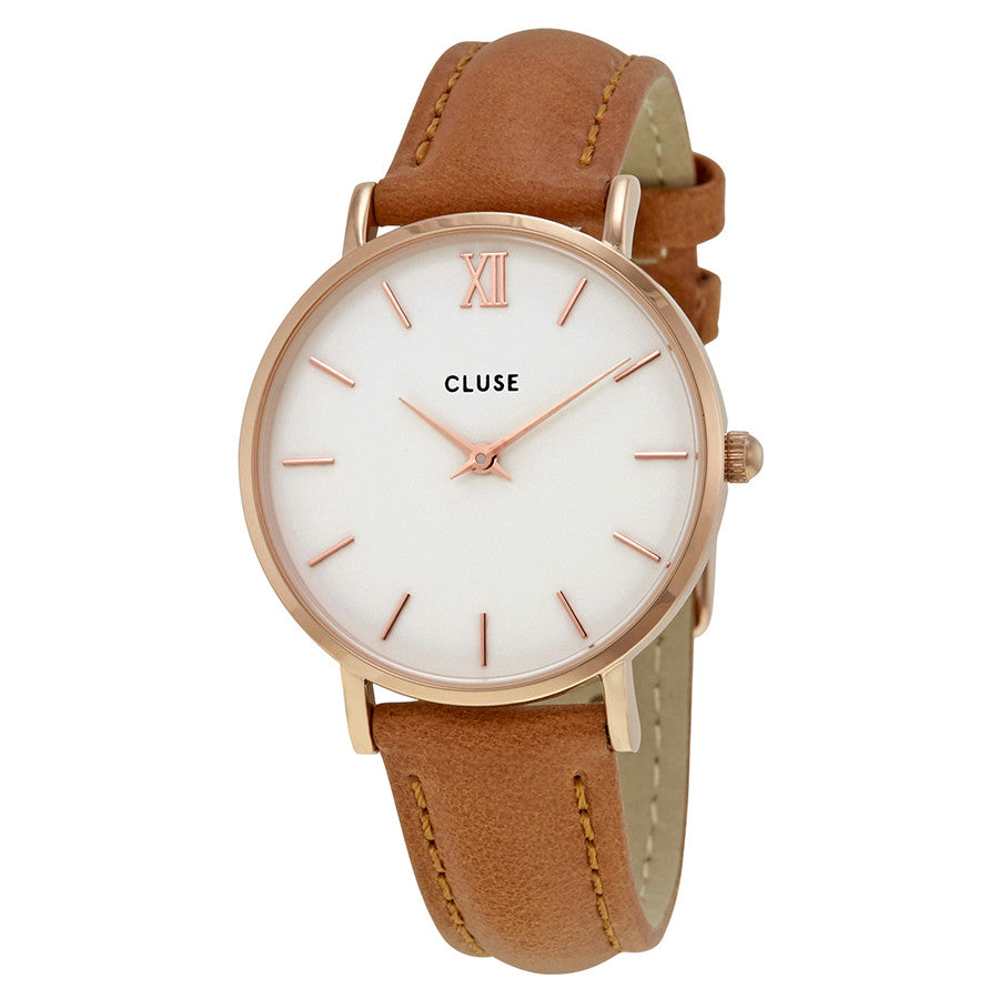 Cluse - Minuit Rose Gold White/Caramel Watch