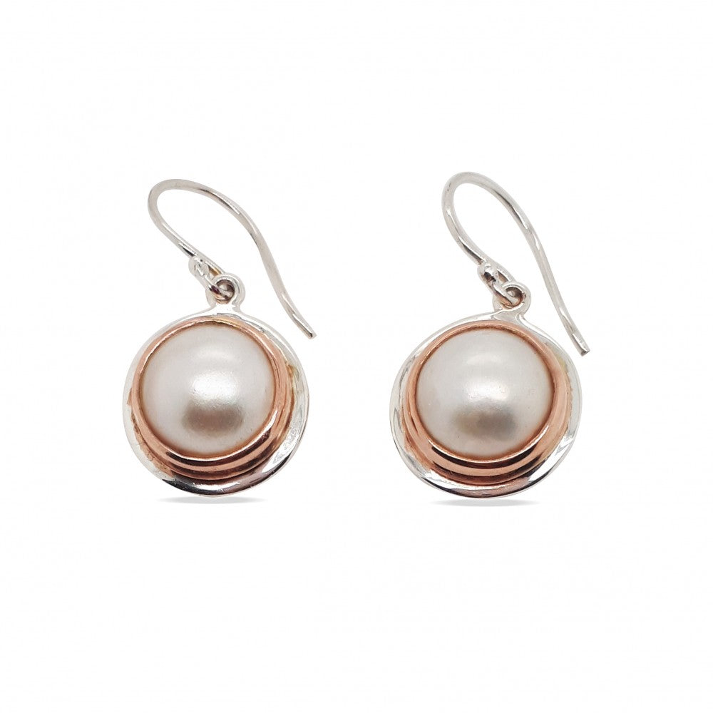 Mountain Creek Jewellery - Two Tone Mabe Pearl Earrings