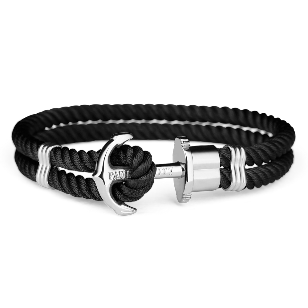 Paul Hewitt Phrep Nylon Silver / Black Bracelet