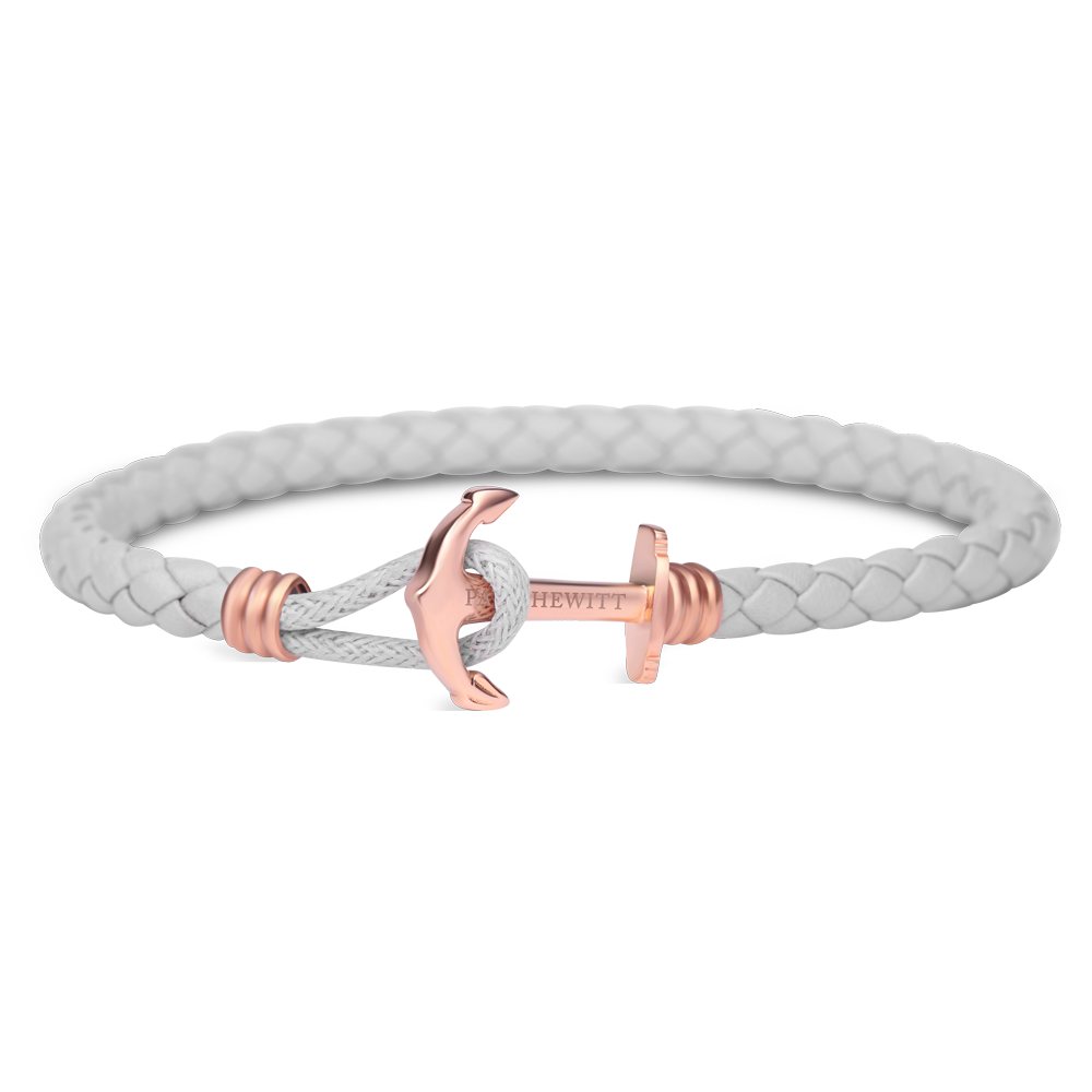 Paul Hewitt Phrep Lite Leather Rose Gold / Grey Bracelet