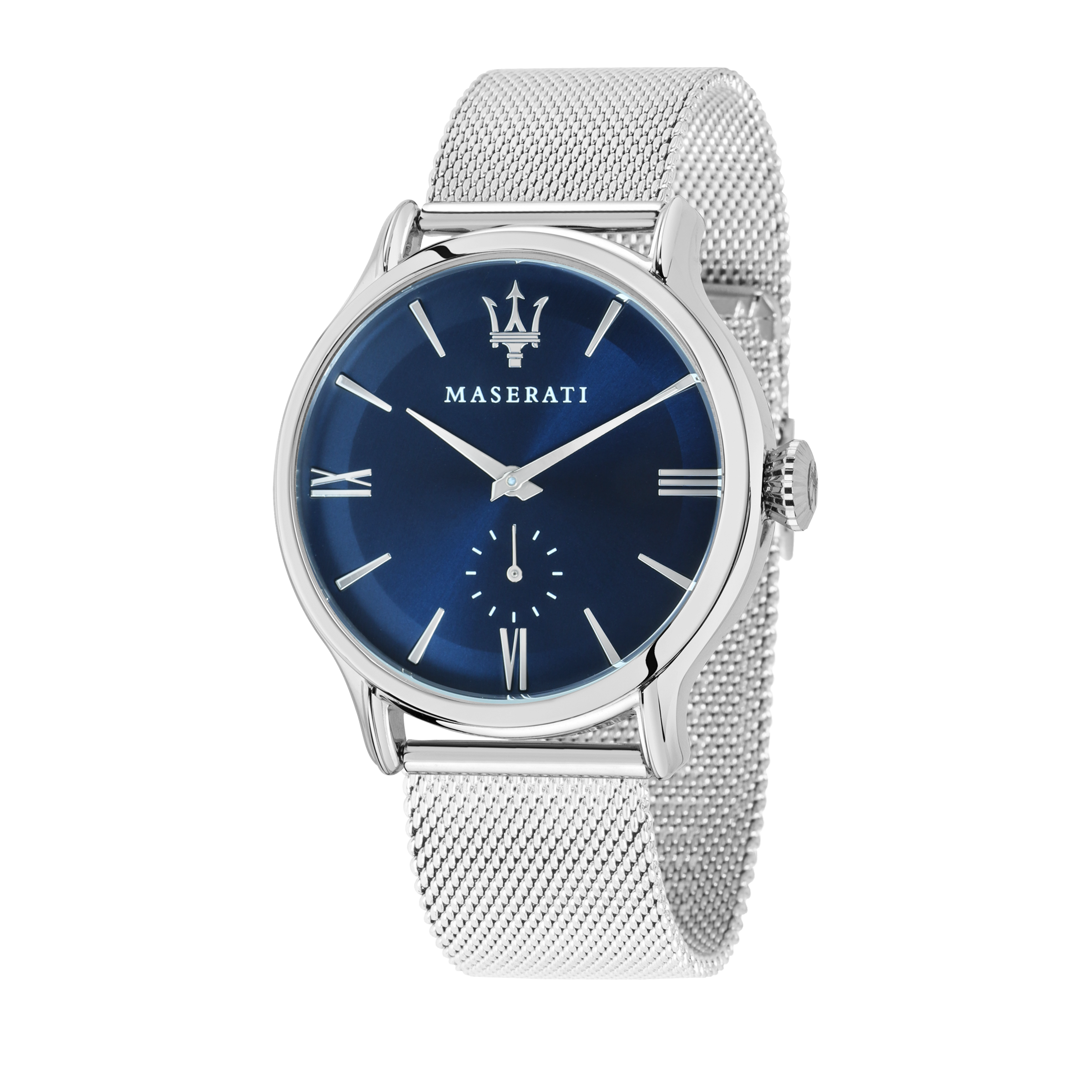 Maserati EPOCA 42mm Blue Dial Steel Mesh Watch