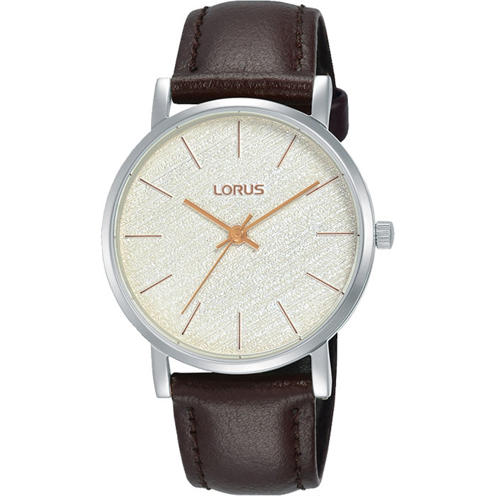 Lorus - Ladies Silver Leather Watch