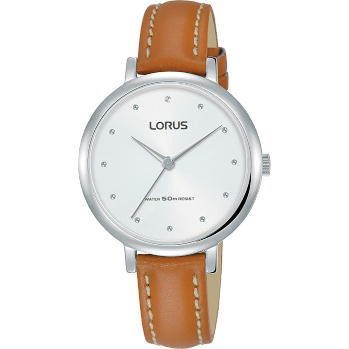 Lorus - Ladies Silver Leather Watch