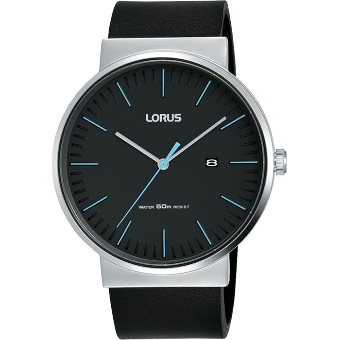 Lorus - Gents Silver Leather Watch