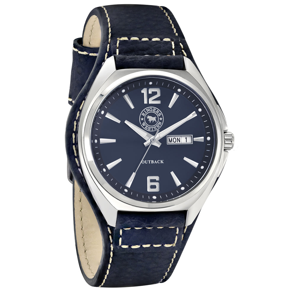 Ringers Western - Outback Blue Leather Mens Watch