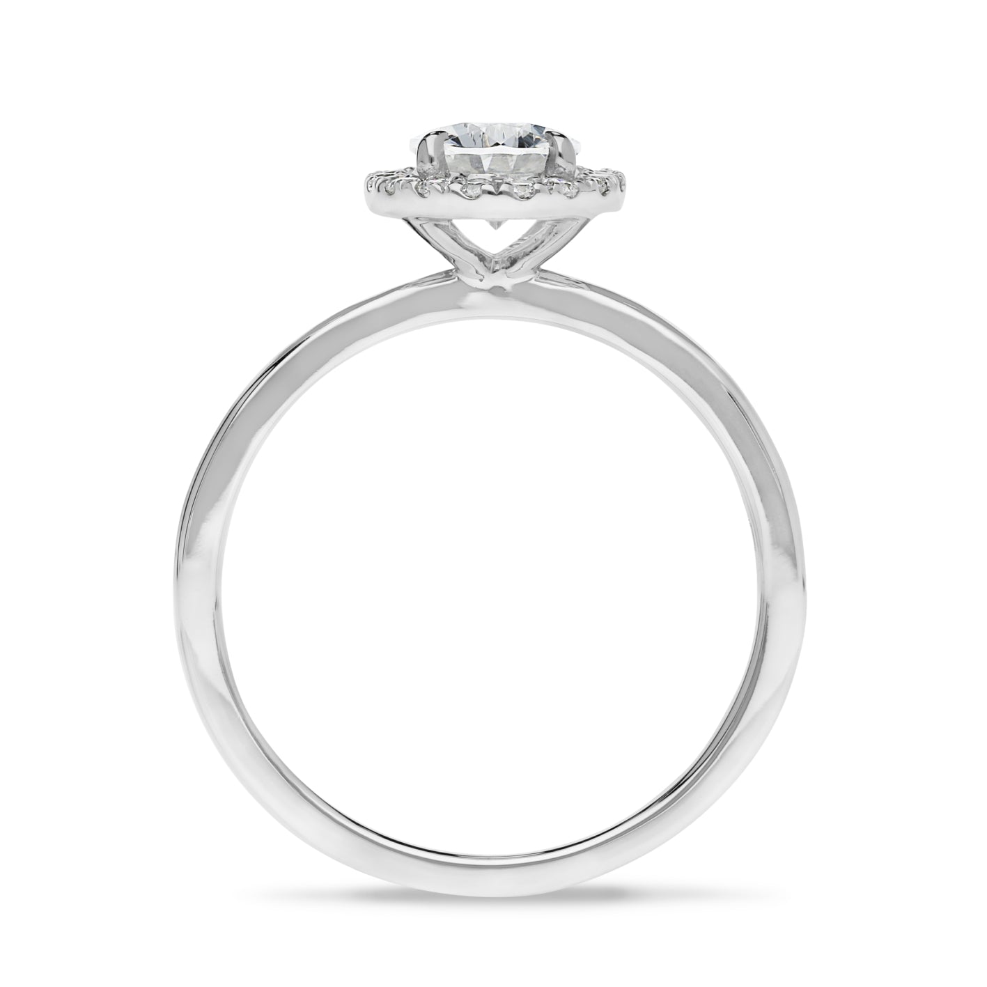 18ct White Gold 1.00ct Diamond Oval Ring