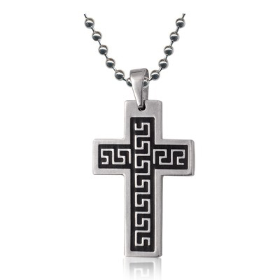 Stainless Steel Mens Cross Necklace